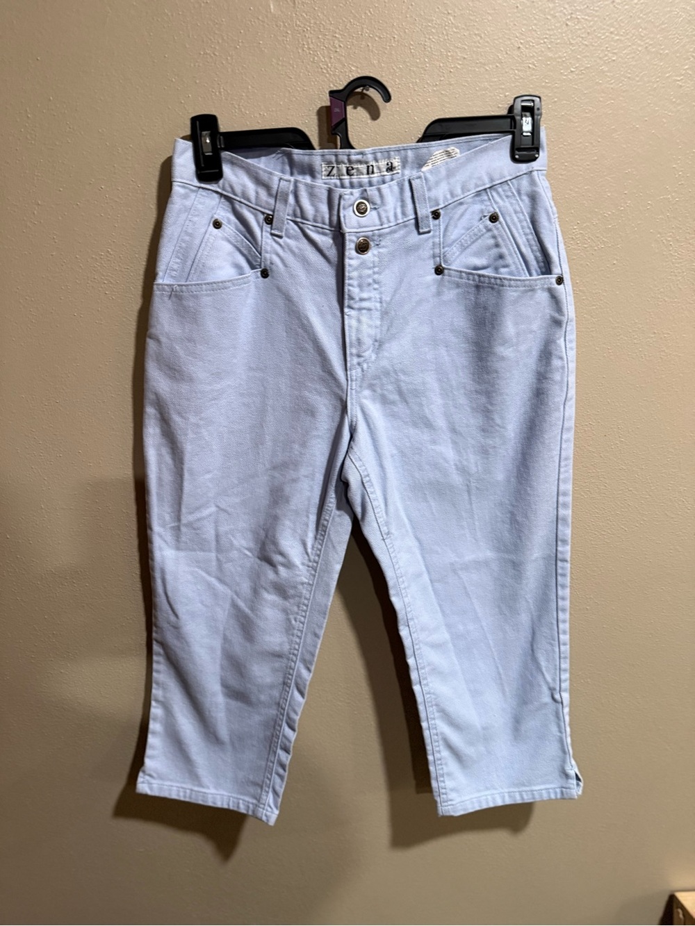 Zena Light Blue Capris - Casual Women's Cropped Pants